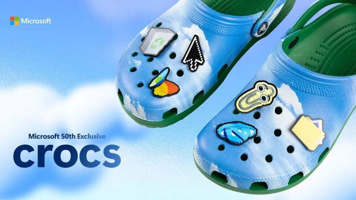 Microsoft celebra 50 anos com Crocs temáticos de Clippy e Windows XP - Imagem do artigo original