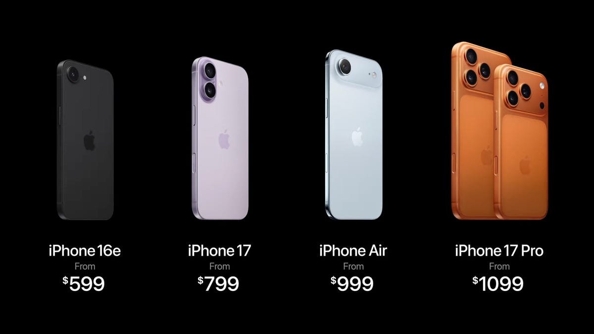 Apple lança iPhone 17, Air e Pro com preços a partir de 599 dólares - Imagem do artigo original