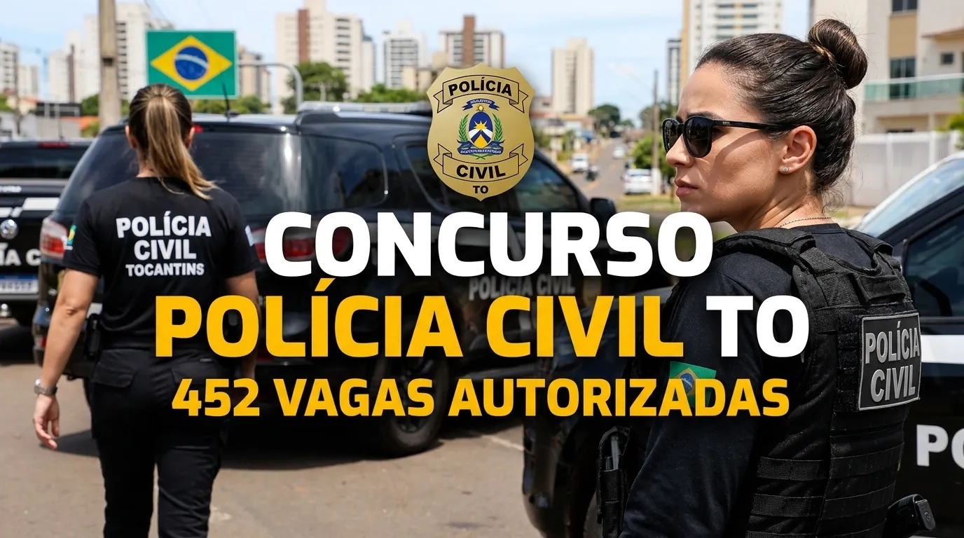 Concurso PC TO tem 452 vagas autorizadas
