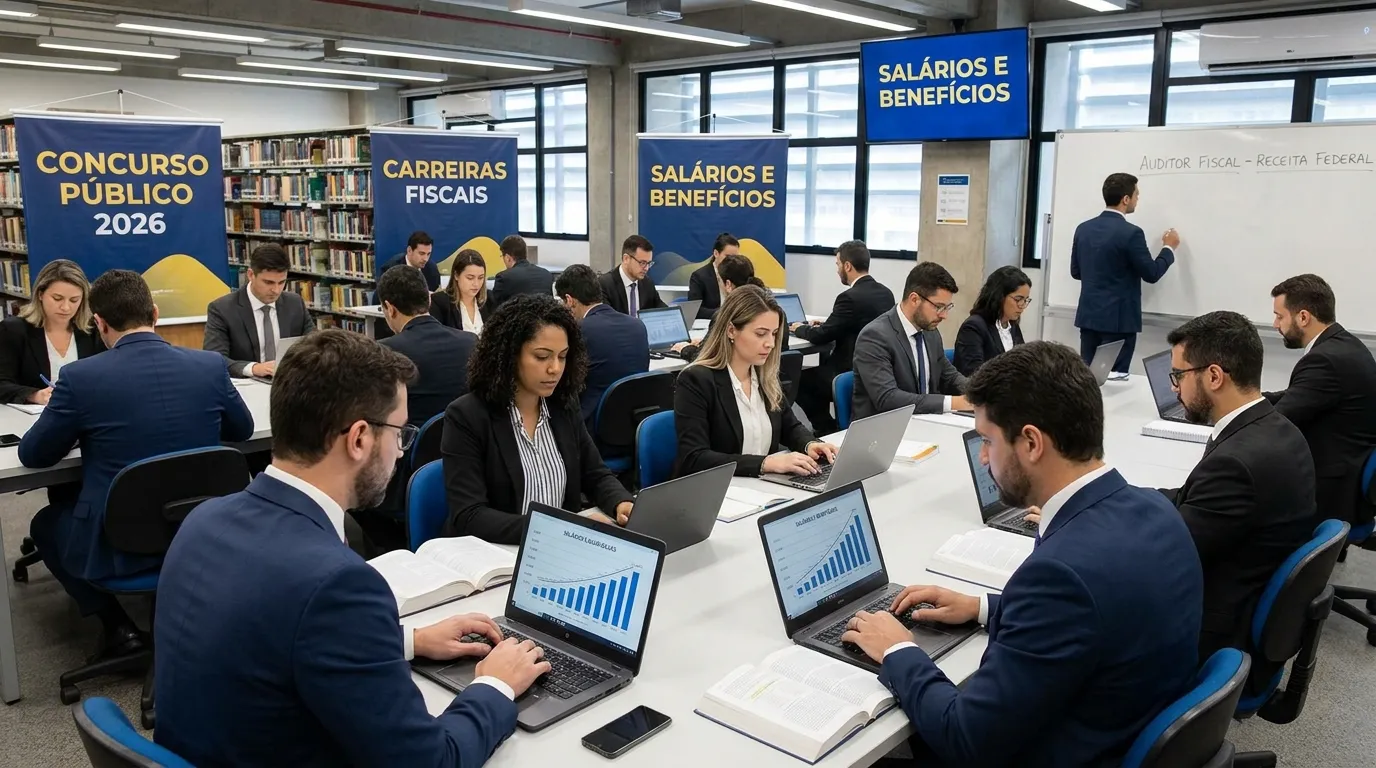Concursos 2026: carreiras fiscais em destaque; veja vagas, salários e situação dos editais