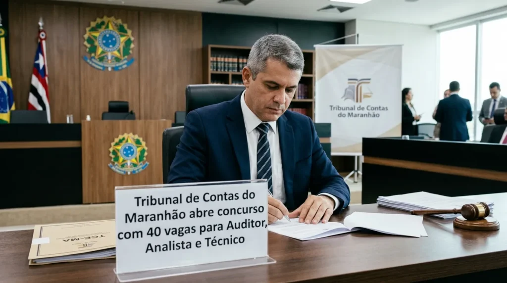 Tribunal de Contas do Maranhão abre concurso com 40 vagas para Auditor, Analista e Técnico